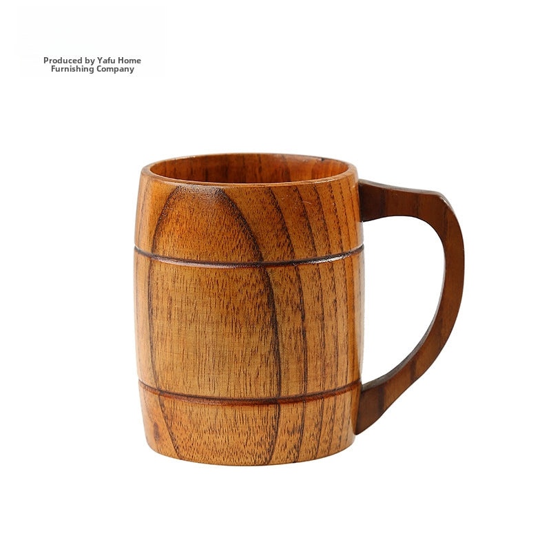 Japanese Retro Jujube Wood Mug Solid Wood Tea Cup Beer Cup Vintage Home Drinkware|Home & Kitchen > Drinkware > Mugs & Cups