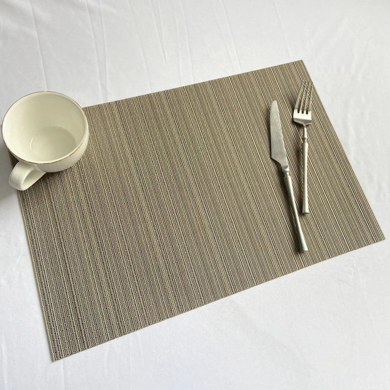 European-style Solid Color PVC Woven Insulated Western Placemat for Home & Hotel Dining|Table Linens & Placemats