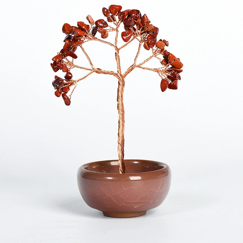 Minimalist Tree with Crystal Gravel Copper Ornament | Home Decor