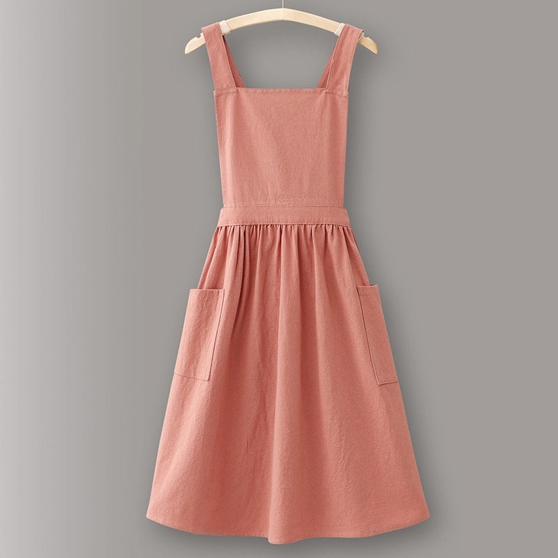 Cute Princess Style Pure Cotton Apron for Women Summer Cooking Both Home and Catering | Kitchen Aprons & Accessories