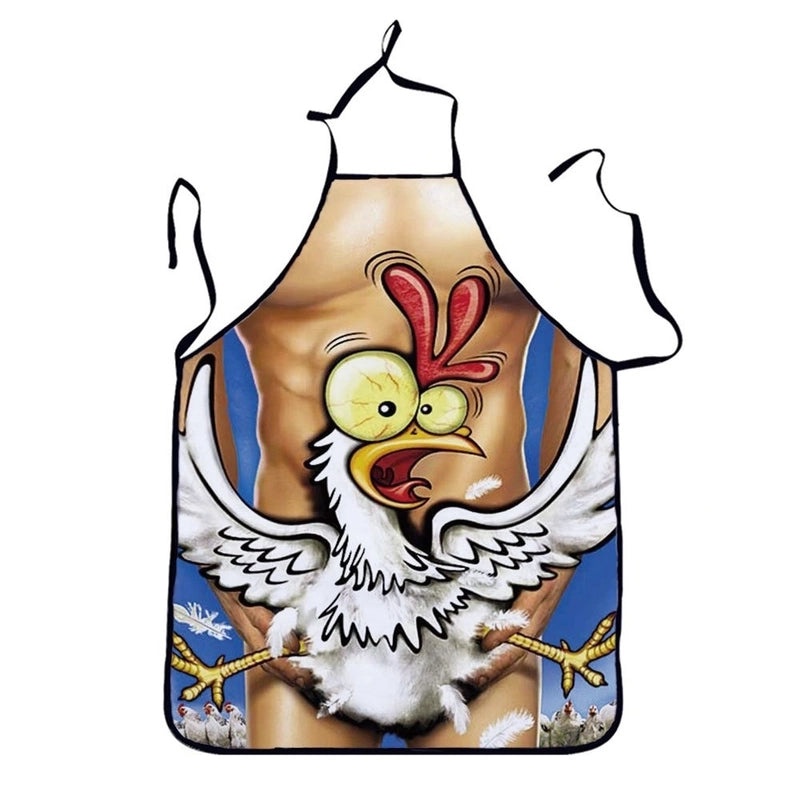 Stylish Cartoon Linen Apron for Kitchen Cooking|Kitchen & Dining