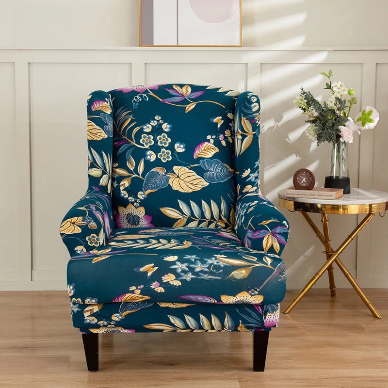 Stretch Tiger Print Wingback Sofa Cover European Vintage Style All-Inclusive Scarmon Cushion|Home Decor & Sofa Covers