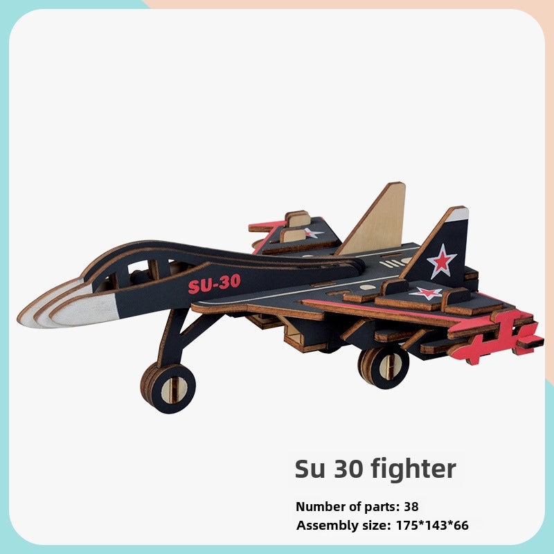 Handmade Wooden 3D Aircraft Model Puzzle for Kids | Toys & Games
