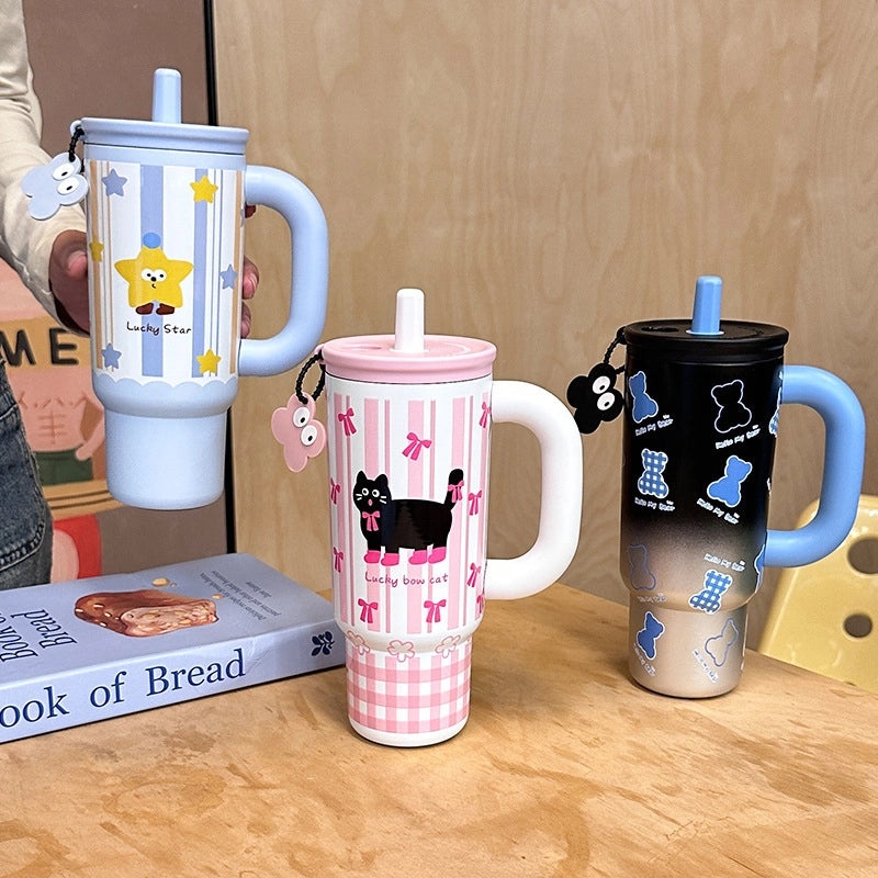 Stylish Cat Letter Stainless Steel Thermos Cup 1 Piece | Drinkware & Tumblers