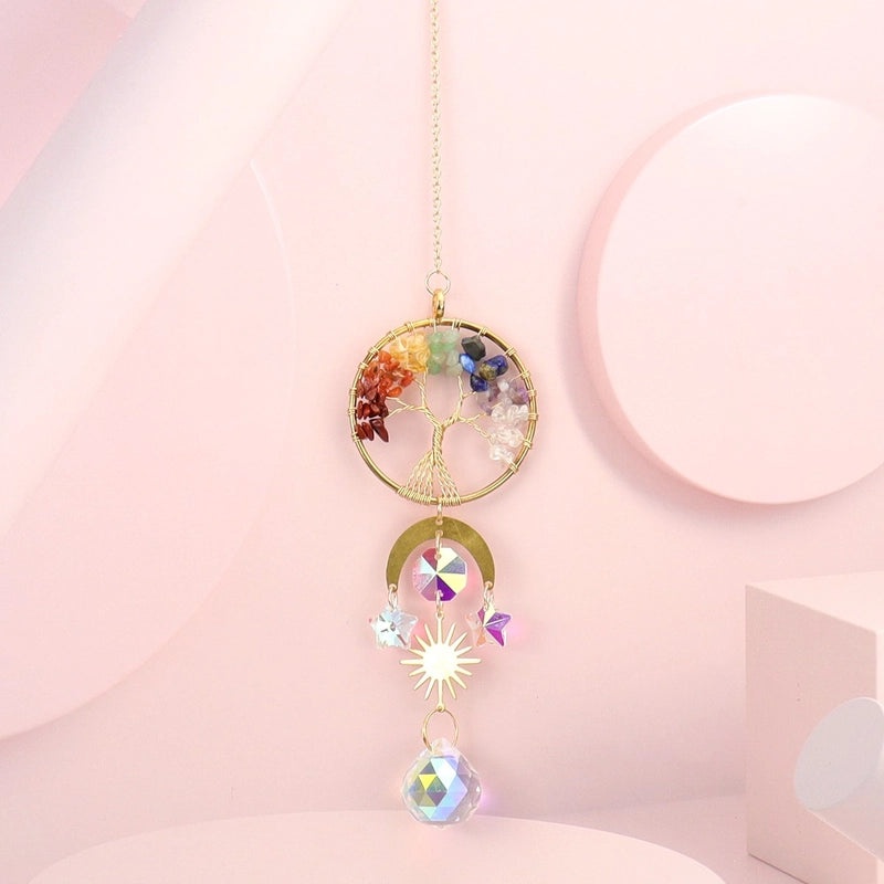 Elegant Tree of Life Crystal Suncatcher Wind Chime Home Decor|Home Decor