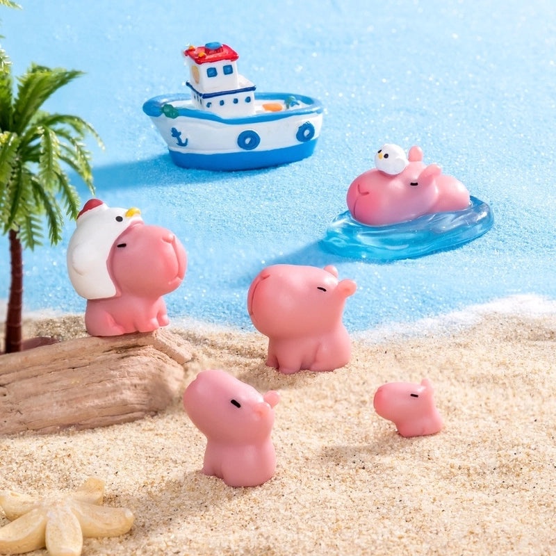 Cute Animal Resin Ornaments Cartoon Style Decorative Figurines for Home Decor|Home Decor & Ornaments