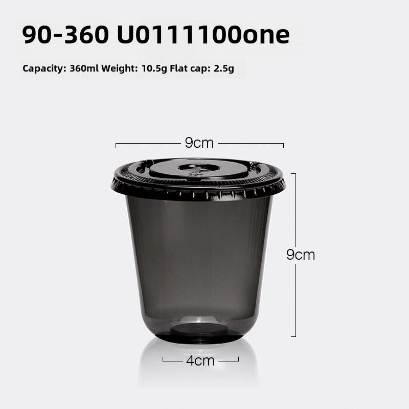 Disposable Black PET Plastic Coffee Cup with Lid for Iced Drinks | Beverage Cups & Accessories