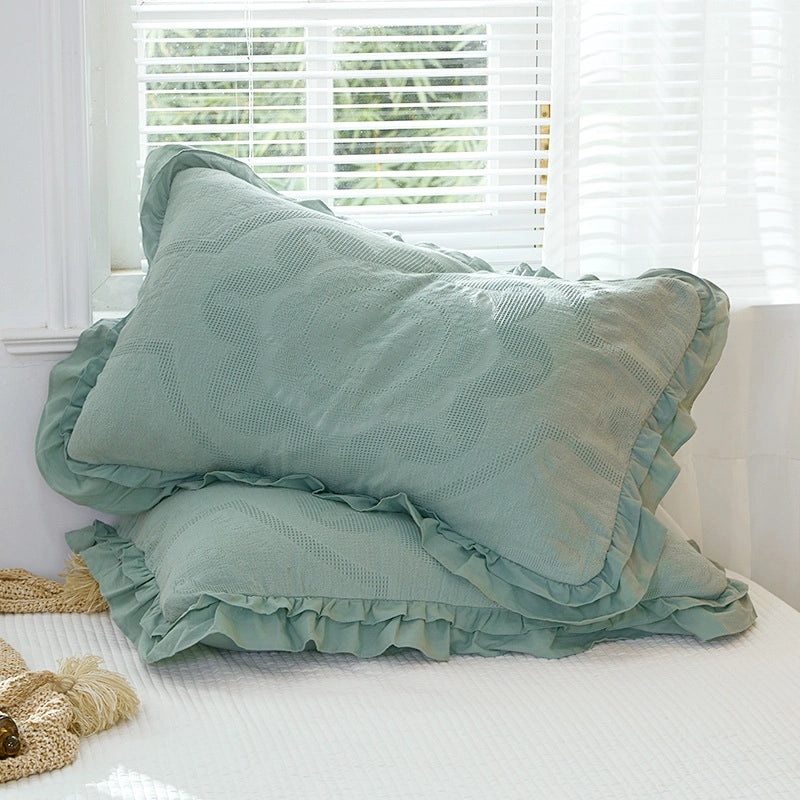 European Style Pure Cotton Waffle Lace Large Pillowcase Envelope Design Non-slip Non-shedding|Home Textiles Bedding