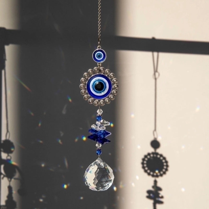 Elegant Demon Eye Crystal Sun Catcher Pendant|Home Decor & Lighting