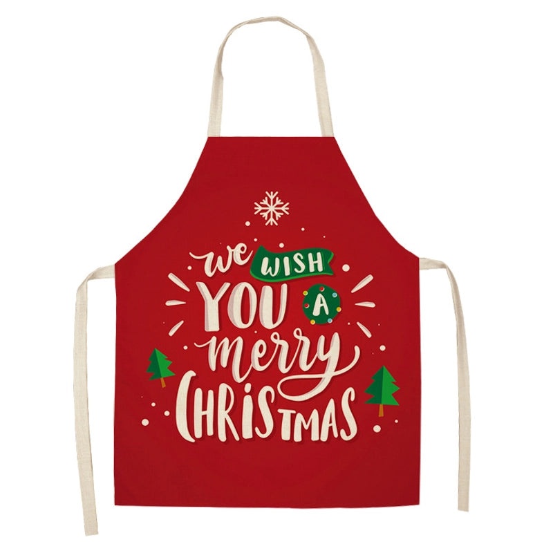 Holiday Themed Synthetic Fiber Apron with Text Design 1 Piece|Kitchen & Dining Accessories