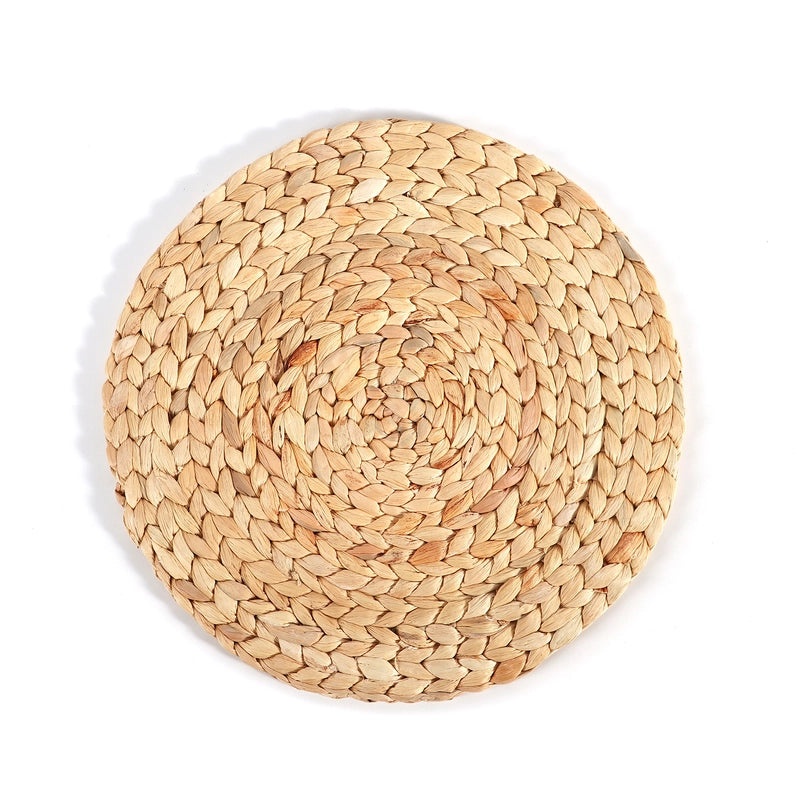 Vintage Style Solid Color Woven Water Hyacinth Placemat | Home & Kitchen Tableware
