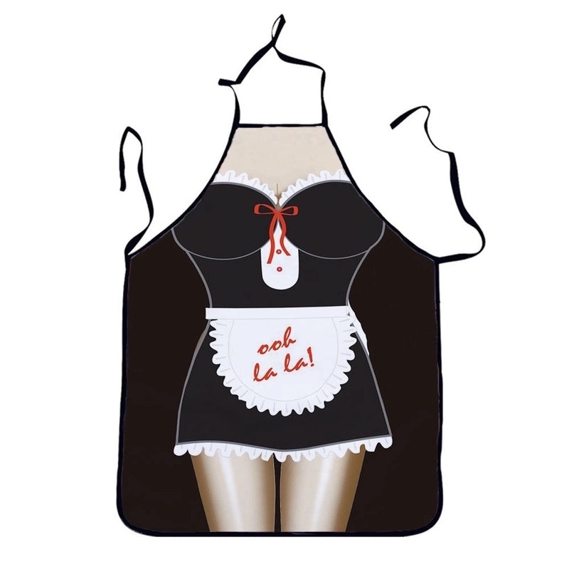 Stylish Cartoon Linen Apron for Kitchen Cooking|Kitchen & Dining