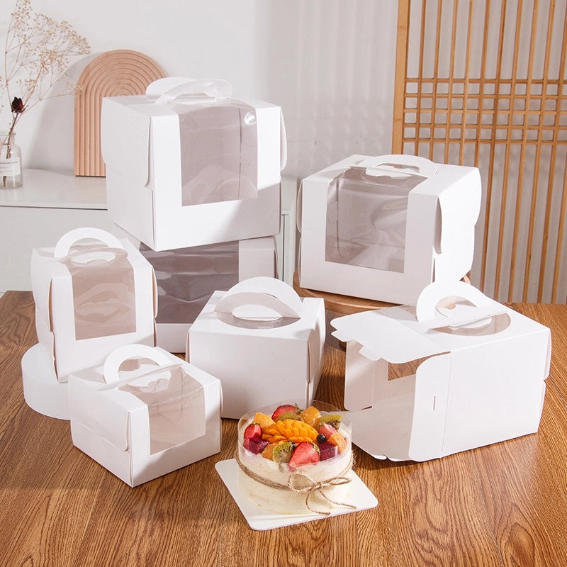 Transparent Window Birthday Cake Box 8 Inch Portable Dessert Packaging | Cake Boxes & Packaging