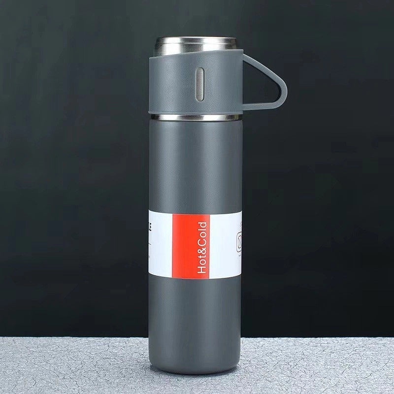 Stainless Steel Thermos Set with Three Lids 500ml for Men Business Tea Gifts with Logo Printing|Drinkware & Tumblers