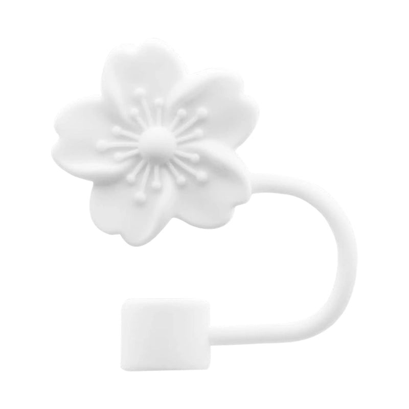 Elegant Floral Silicone Straw Cap for Cups | Drinkware Accessories