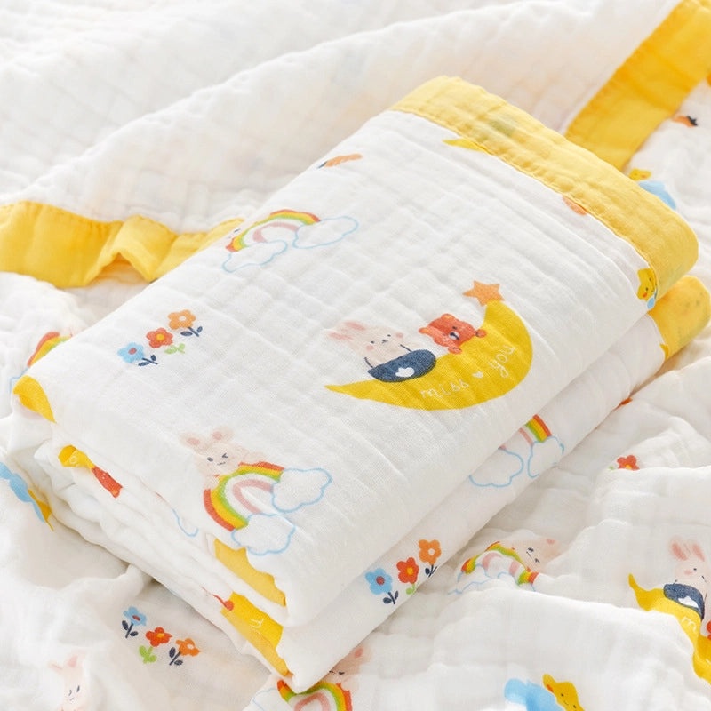 Soft Baby Bath Towel | Newborn Six-layer Gauze Cotton Absorbent Bath Quilt | Baby Care Essentials|婴儿用品