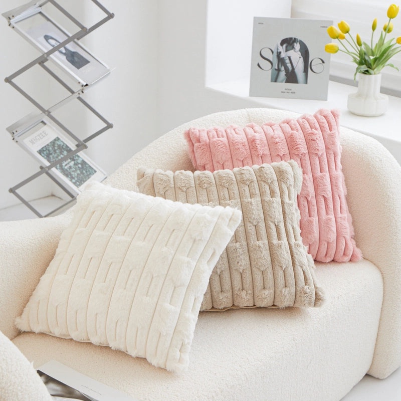 Cozy Minimalist Solid Color PP Cotton Plush Throw Pillow for Home Decor|Home Textile Accessories