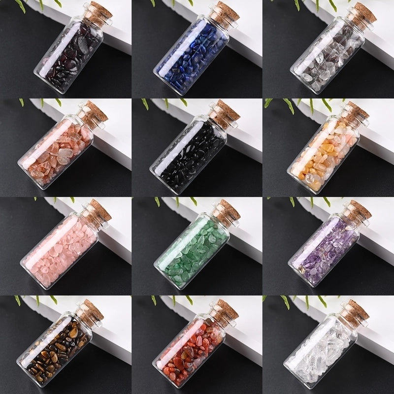 Handmade Elegant Minimalist Wishing Bottle with Natural Stones | Home Decor & Accessories