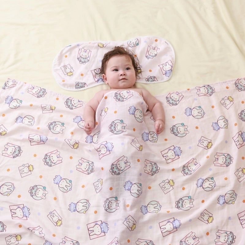 Antibacterial Bamboo Cotton Baby Swaddle Blanket and Bath Towel Set for Newborns Summer Soft Gauze Wrap|Baby Care & Accessories