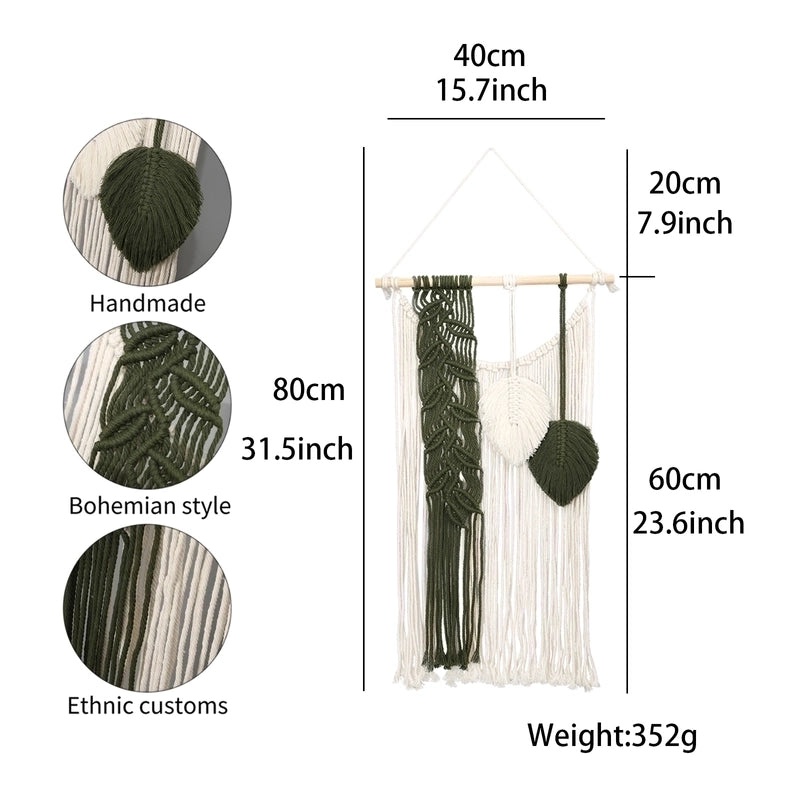 Festive Cotton Tapestry Wall Art with Classical Leaf Design for Christmas Decoration|Home Decor & Wall Art