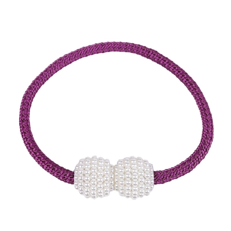 Retro Elegant Geometric Pearl Curtain Tieback for Home Decor