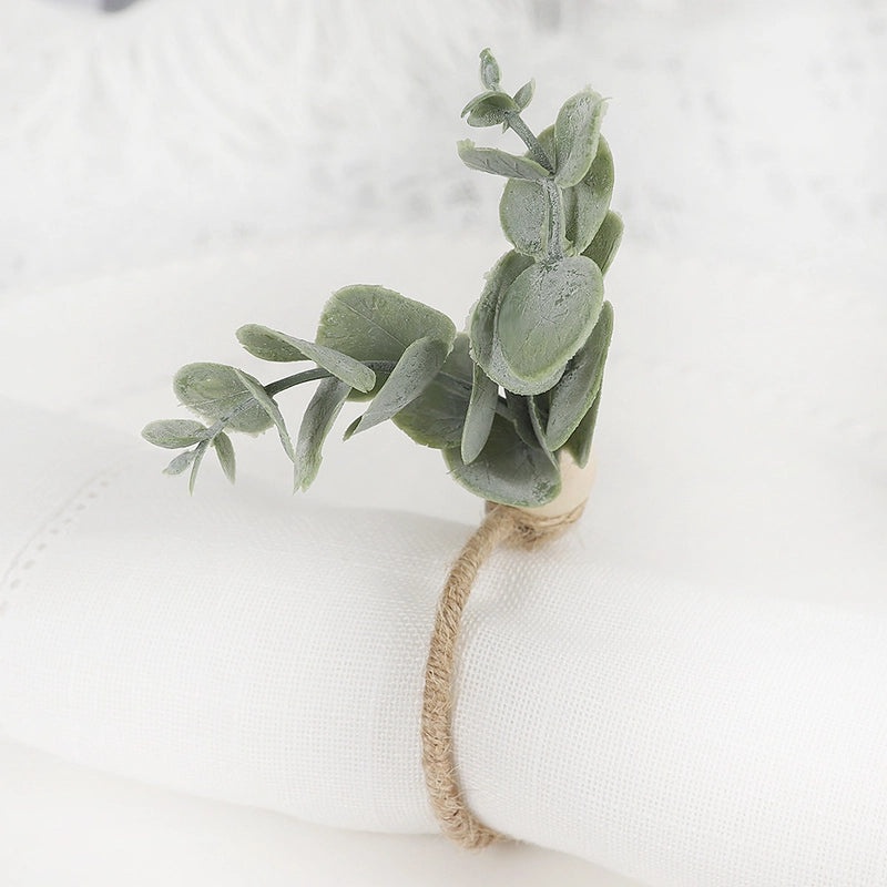 Rustic Leaf Design Cloth Napkin Ring Single Piece|Tableware & Napkin Rings
