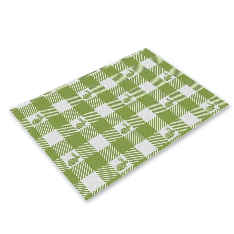 Adorable Rabbit and Heart Letter Linen Placemat for Dining Table Decor|Home Decor and Kitchen Accessories