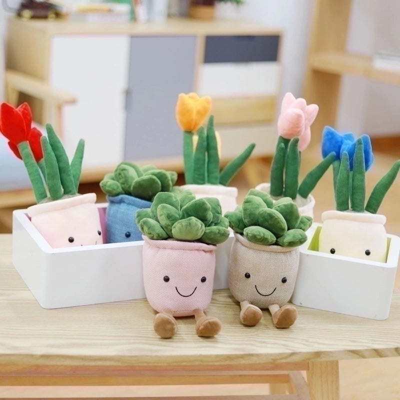 Plush Stuffed Animals with Potted Plant Design Soft PP Cotton Toys | Plush Toys & Stuffed Animals