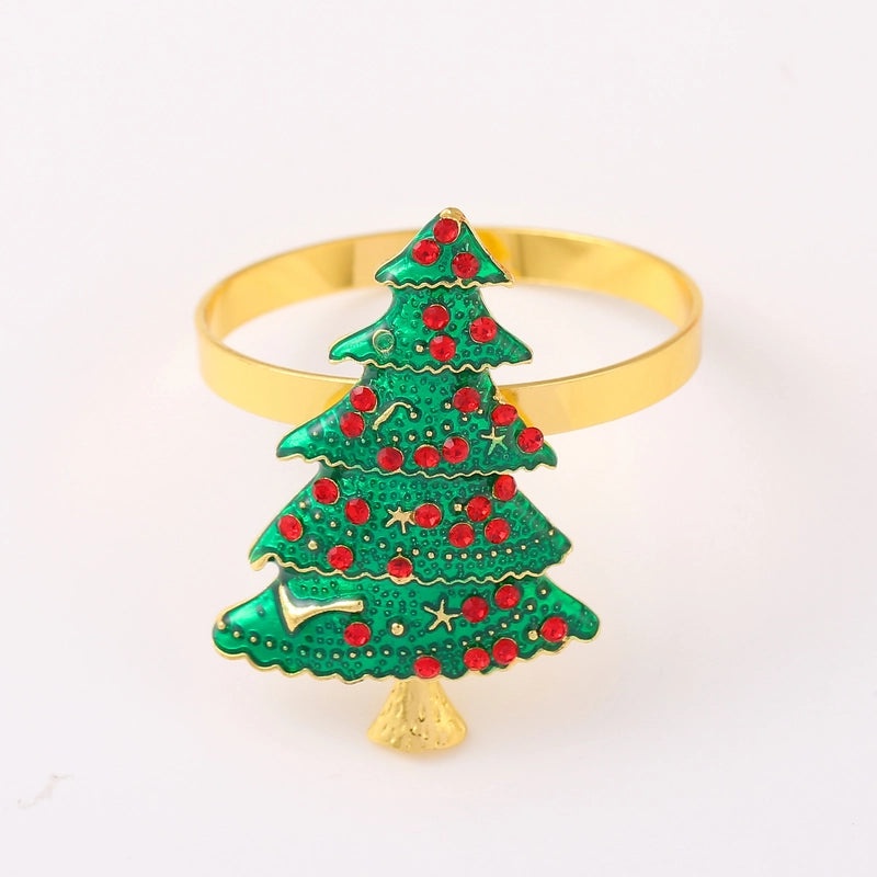 Christmas Cartoon Santa Claus Alloy Napkin Ring Casual Elegant Holiday Table Decor | Holiday Tableware