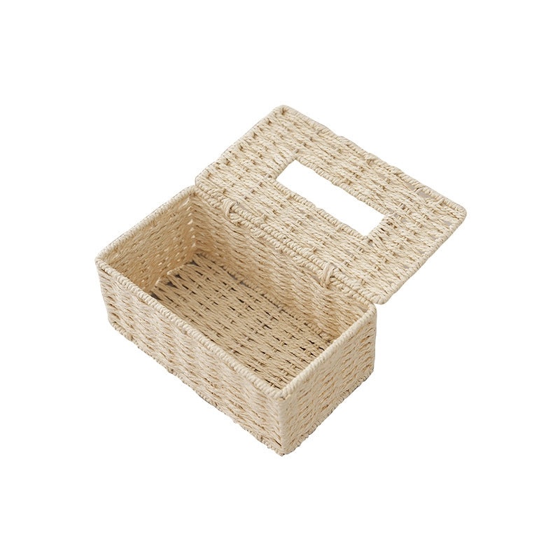 Handwoven Rattan Tissue Box Nordic Pastoral Style Simple Creative Storage for Toilet Living Room|Home Decor Storage