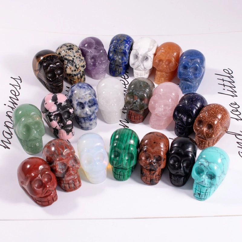 5-Piece Halloween Minimalist Skull Gem Obsidian Artificial Decorations|Home Decor