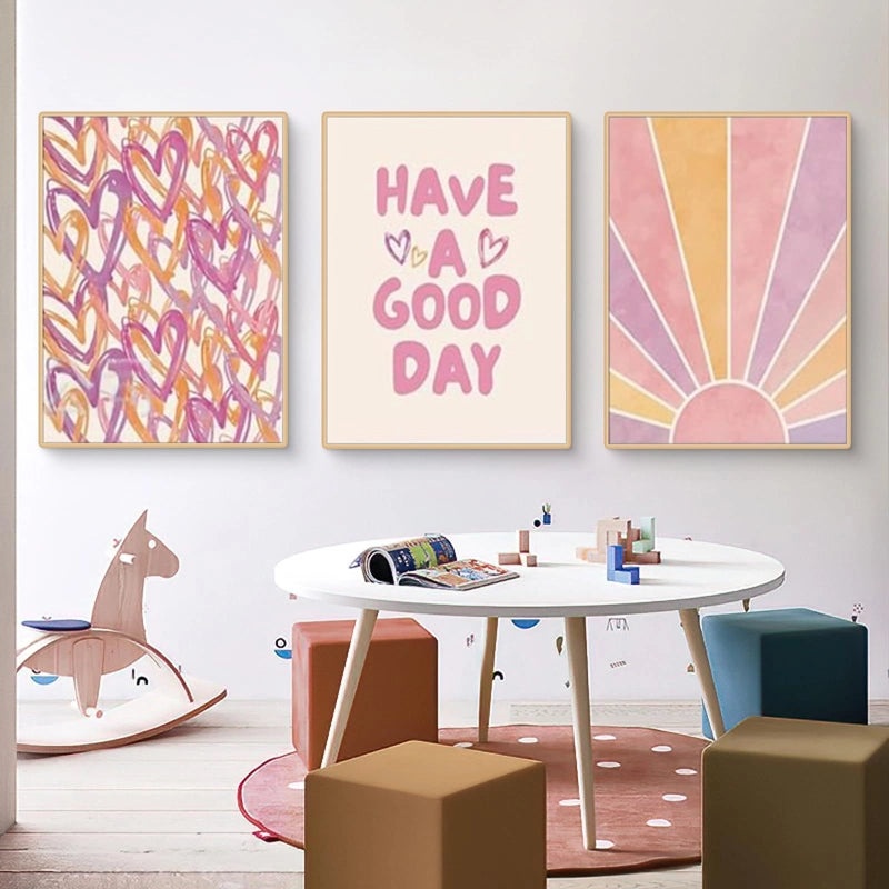 Cute Heart Letter Canvas Wall Art for Casual Home Decor|Wall Art