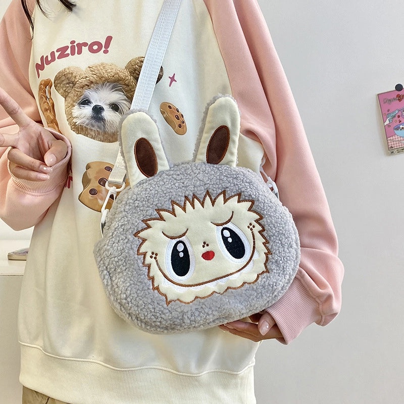 Cartoon Bubble Mart Plush Backpack Kids Diagonal Cloth Bag City Paradise Style | Children’s Bags
