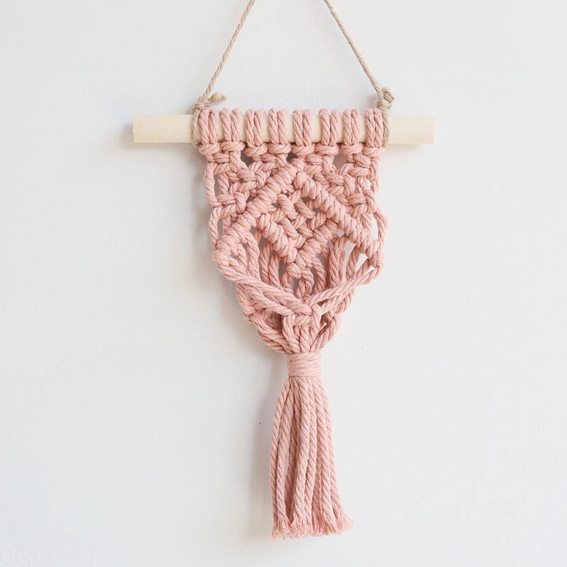 Minimalist Geometric Wooden Cotton Rope Wall Hanging Art | Home Decor & Wall Art