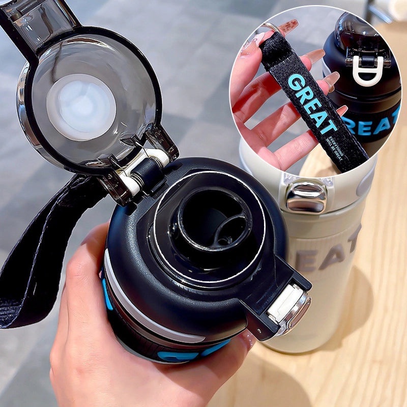 Stylish Letter Engraved Stainless Steel Water Bottles|Drinkware & Water Bottles