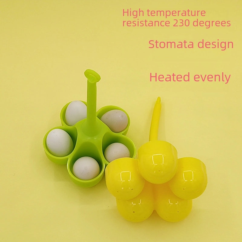 Creative 5-Hole Silicone Egg Cooker High Temperature Resistant Food Grade Egg Steamer for Kids Complementary Meals | Kitchen Tools & Accessories
