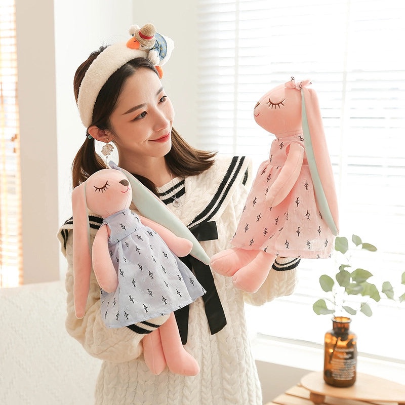 Soft Cute Anan Rabbit Plush Toy with Flower Dress Long Ears Couple Doll for Claw Machine|Plush Toys & Stuffed Animals
