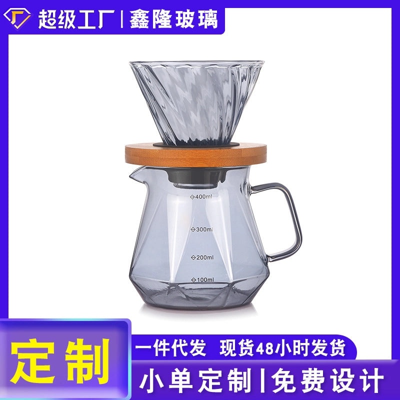 Handmade Heat-Resistant Glass Coffee Pot with Filter for Household Use | Kitchen & Dining