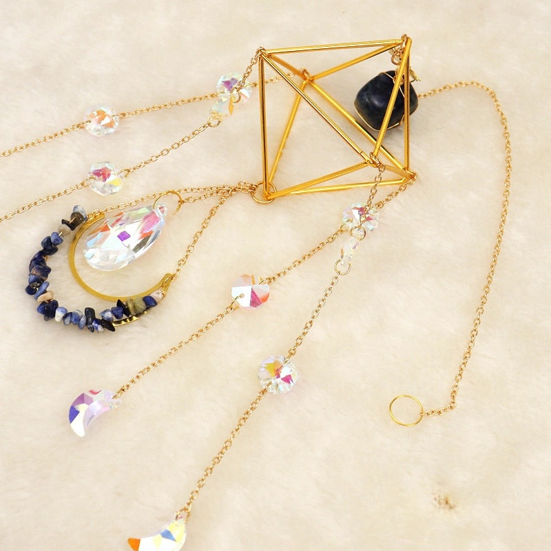 Geometric Agate Suncatcher Wall Hanging Minimalist Decor | Home Decor & Wall Art