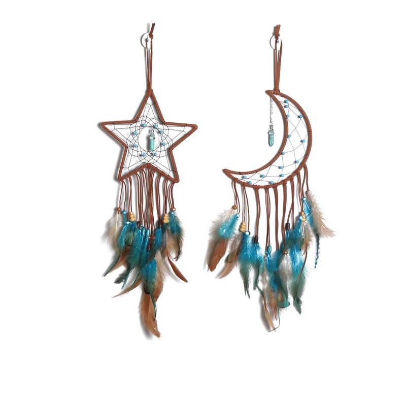 Minimalist Star Moon Feather Dreamcatcher Wall Hanging Decor|Home Decor & Wall Art