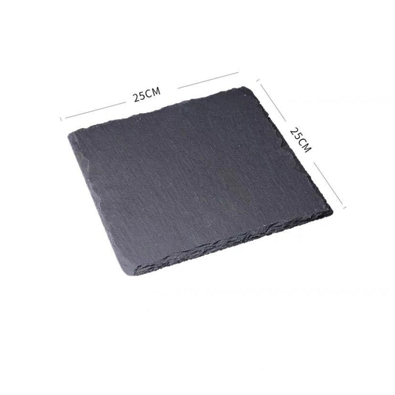 Japanese-Korean Style Black Slate Dinner Plate for Sushi Dessert Western Food Steak | Dinnerware & Plates