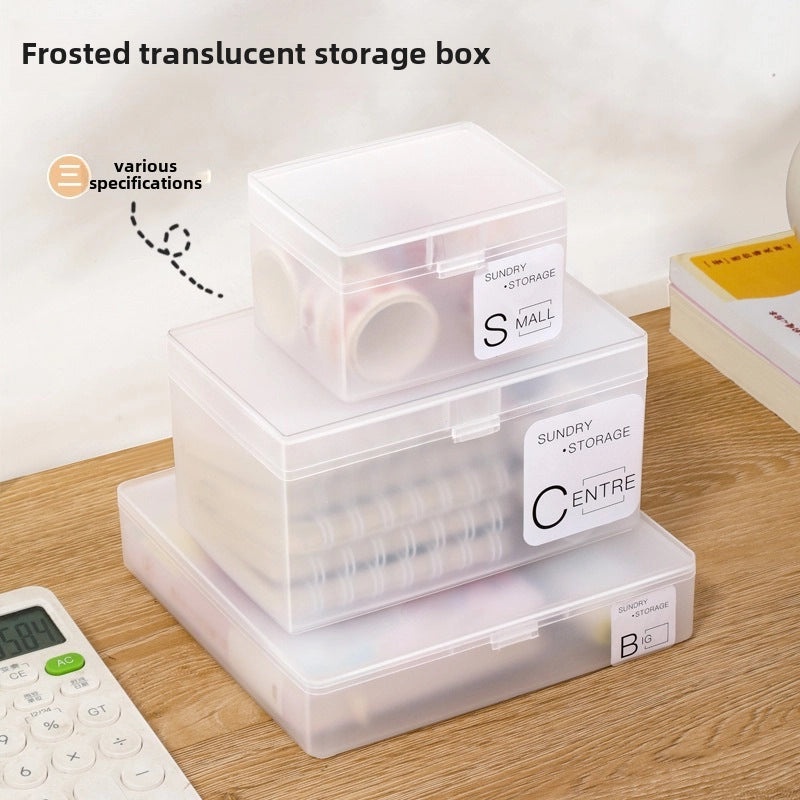 Stackable Plastic Storage Box with Lid for Cosmetics, Stationery, Cards | Home Organization & Storage