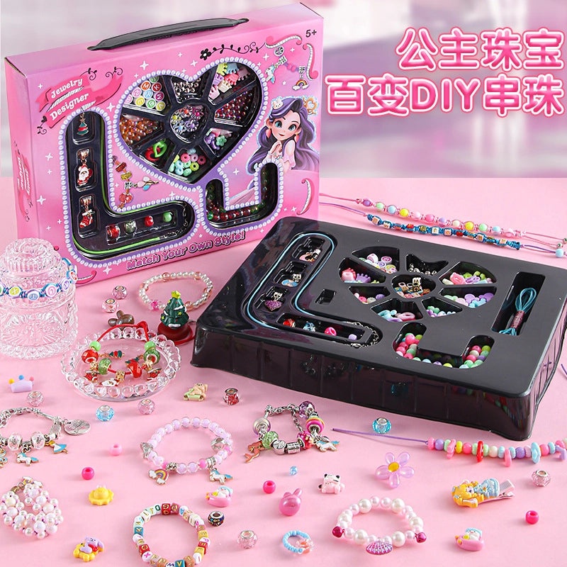 Kids DIY Beaded Necklace & Bracelet Set Handmade Educational Toys for Girls Baby Christmas Gift | Kids Jewelry & Craft Kits