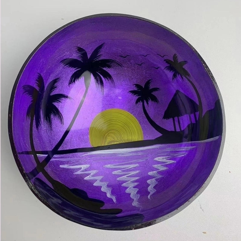 Natural Coconut Shell Charcoal Tableware Plate | Eco-Friendly Dining Accessories