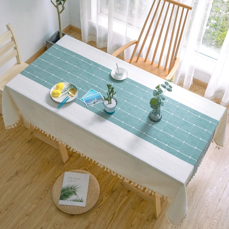 Simple Embroidered Tablecloth for Dining and Coffee Tables|Home Decor Table Linens