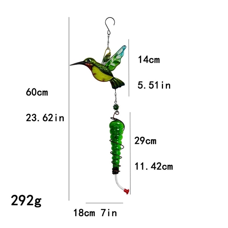 Bird Design Glass and Iron Wall Hanging Wind Chime | Home Decor & Garden Ornaments