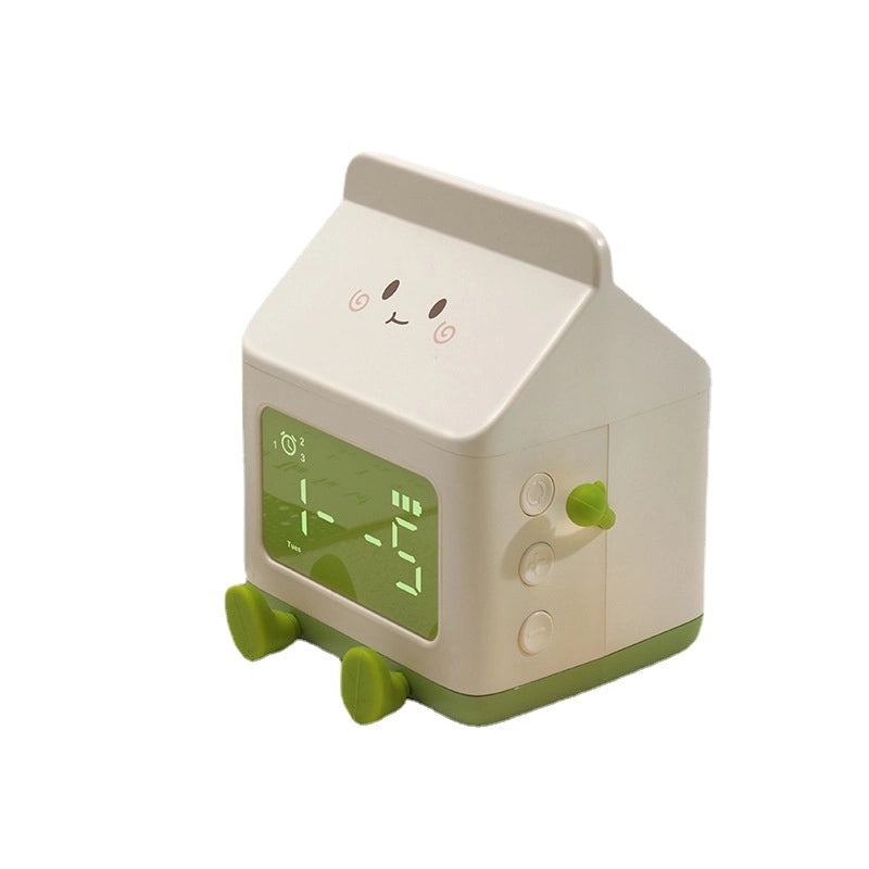 Cute Milk Carton Mini Electronic Alarm Clock for Kids|Children's Bedroom Clocks