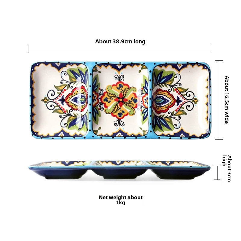 Creative Hand-painted Irregular Ceramic Plate Set | Home & Kitchen Tableware