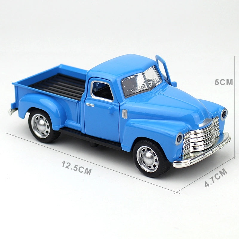 Retro Metal Pickup Car Model Ornament Classic Alloy Toy Vehicle Gift|Car Accessories