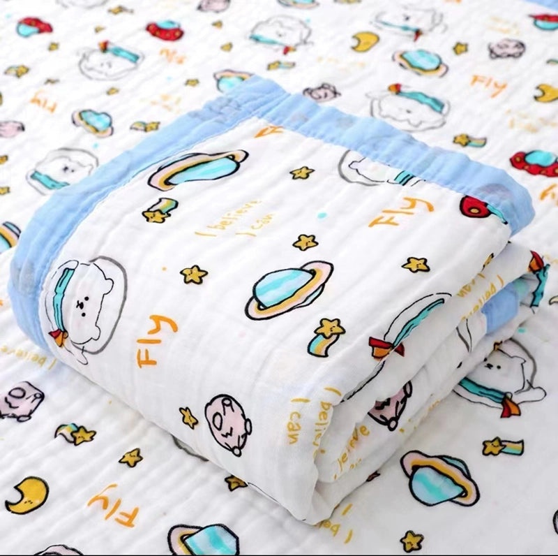 Soft Baby Bath Towel | Newborn Six-layer Gauze Cotton Absorbent Bath Quilt | Baby Care Essentials|婴儿用品